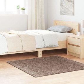 Tapete Shaggy de Pelagem Alta Marrom 120x120 cm PP