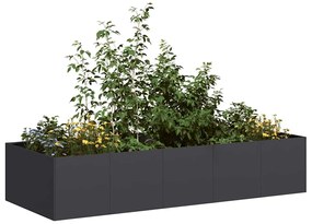 Vaso floreira 200x80x40 cm aço preto