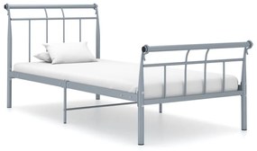 Estrutura de cama 100x200 cm metal cinzento