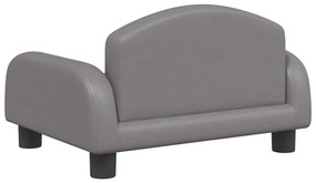 Cama para cães 50x40x30 cm couro artificial cinzento