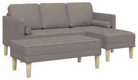 vidaXL Conjunto de Sofás 2 pcs Cinzento-acastanhado Poliéster