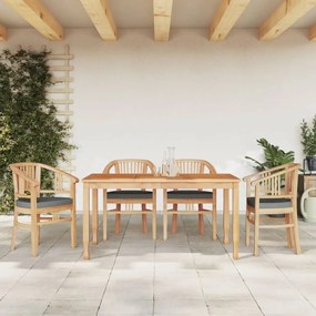 vidaXL 5 pcs conjunto de jantar p/ jardim madeira de teca maciça