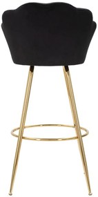 Banco de Bar Vienna Nero – 55x53x110 cm – Preto e Dourado – Design Mod