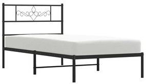Estrutura de cama com cabeceira 107x203 cm metal preto