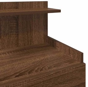 Mesas de cabeceira 2 peças com 2 gavetas carvalho castanho 40x36,5x62