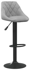 Bancos de bar 2 pcs veludo cinzento-claro