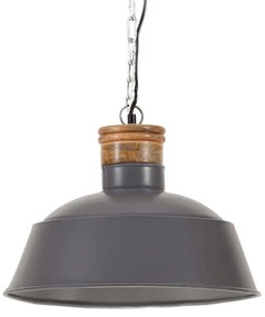 vidaXL Candeeiro suspenso industrial 42 cm E27 cinzento