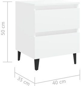 Mesa de cabeceira 40x35x50 cm derivados de madeira branco