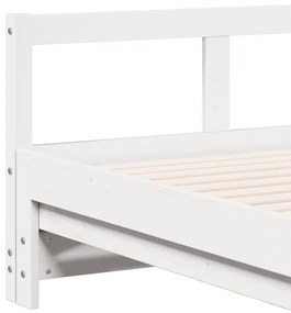 Sofá-cama sem colchão 90x190 cm madeira de pinho maciça branco