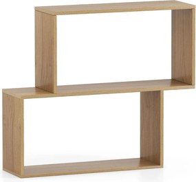 Estante para livros 80 × 22 × 70 cm de 2 níveis com espaço de armazenamento Natural
