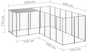 Canil 4,84 m² aço prateado