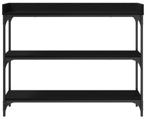 Console vidaXL Preto Carvalho 100x30x80 cm Madeira Engenharia e Aço
