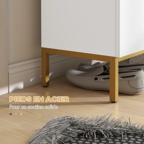 Sapateira com capacidade para 20 pares 72 x 31,5 x 95 cm, armário moderno com portas de fecho suave e prateleiras ajustáveis, branco