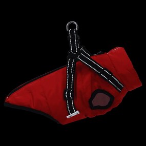 casaco para cães com arnês impermeável reflexivo vermelho L36