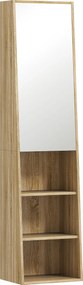 HOMCOM Móvel para Banheiro Coluna Trapezoidal com Porta Espelhada Prateleira de 6 Níveis 40x30x165 cm | Aosom Portugal