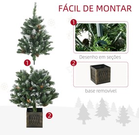 HOMCOM Árvore de Natal Artificial Altura 120 cm Árvore de Natal Nevada