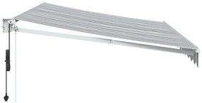 Toldo retrátil 3,5x2,5 m tecido e alumínio antracite e branco