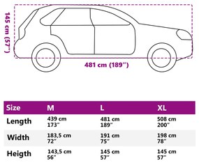 Cobertura de carro para SUV tecido-não-tecido L cinzento