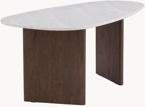 Mesa de jantar oval em madeira com efeito em madeira e pedra Grönvik, 180 x 75 cm