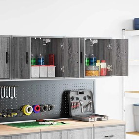 vidaXL Armários de parede para garagem 2 pcs derivados de madeira