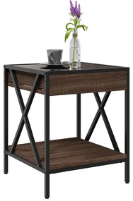 Mesa de centro luzes LED Infinity 40x40x49 cm carvalho castanho