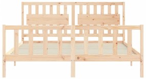 Estrutura de cama Super King Size com cabeceira madeira maciça