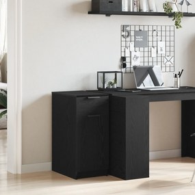 Armário de Mesa vidaXL em Carvalho Preto - 33x50x75 cm - Feito de Made