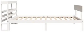 Cama sem colchão 90x200 cm madeira de pinho maciça branco