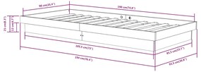 Estrutura de cama solteiro 90x190 cm madeira maciça