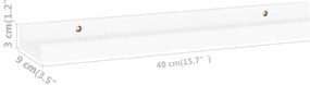 Prateleiras de parede 4 pcs 40x9x3 cm branco