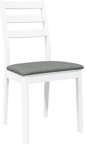 Cadeiras de jantar com almofadões 2 pcs madeira maciça branco