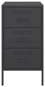 Mesas de cabeceira 2 pcs 36x39x68 cm aço preto