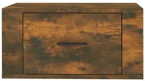 Mesa de cabeceira de parede 50x36x25 cm carvalho fumado