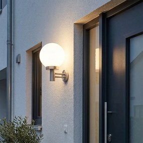 Candeeiro de parede exterior moderno aço inoxidável IP44 - Sfera