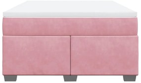 Cama com molas/colchão 160x200 cm veludo rosa