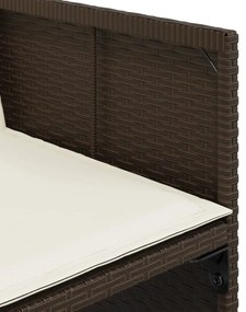 13 pcs conjunto jantar p/ jardim c/ almofadões vime PE castanho