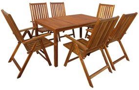 vidaXL 7 pcs conjunto de jantar exterior madeira acácia maciça