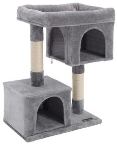 Árvore para gatos FEANDREA, condomínio compacto para gatos com 2 cavernas, cinza claro PCT61W