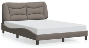 Estrutura cama cabeceira 140x190 cm tecido castanho-acinzentado