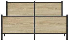Estrutura de cama sem colchão 160x200cm metal carvalho sonoma
