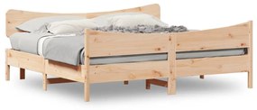 vidaXL Cama sem colchão 180x200 cm madeira de pinho maciça
