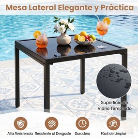 Conjunto de 3 Peças para Jardim, Sofá de 2 Lugares, Sofá em L e Mesa de Centro, 172,5 x 113 x 80 cm, Modular, Caqui