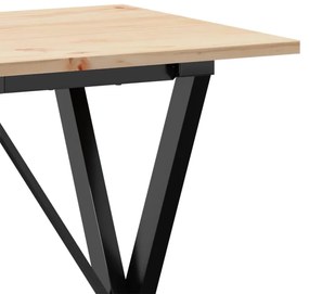Mesa de jantar estrutura em X 80x50x75 cm pinho e aço