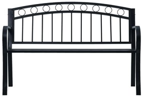 Banco jardim 125 cm aço preto