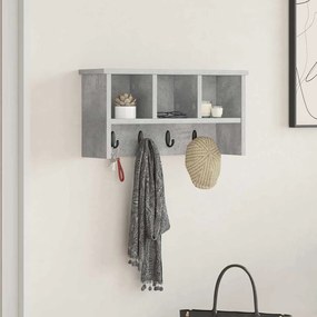 vidaXL Cabideiro de Parede Cinzento cimento 50 x 16 x 26 cm