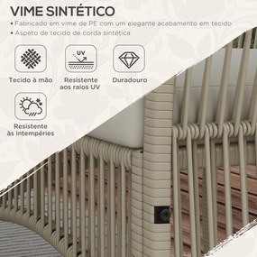 Outsunny Conjunto de Móveis de Jardim de Vime Conjunto de 4 Peças de M