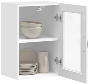 Armário de parede cozinha porta vidro Porto branco alto brilho