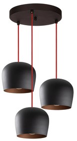 Candeeiro de Teto Berceste – Preto e Vermelho – Diâmetro 48 cm