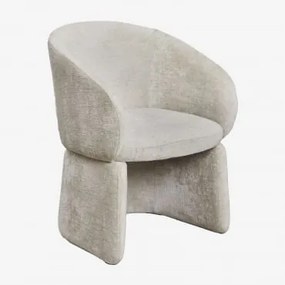 Cadeira De Jantar Vasilis Chenille Com Braços Cinzento Claro Chenille - Sklum