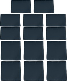 Conjunto de 14 capas de substituição para almofadas de mobiliário de jardim - 6 capas para almofadas de assento, 8 capas para almofadas de encosto azu